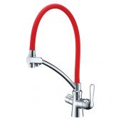 Смеситель Lemark Comfort LM3070C-Red для кухни с подключением к фильтру с питьевой водой (цвет хром/