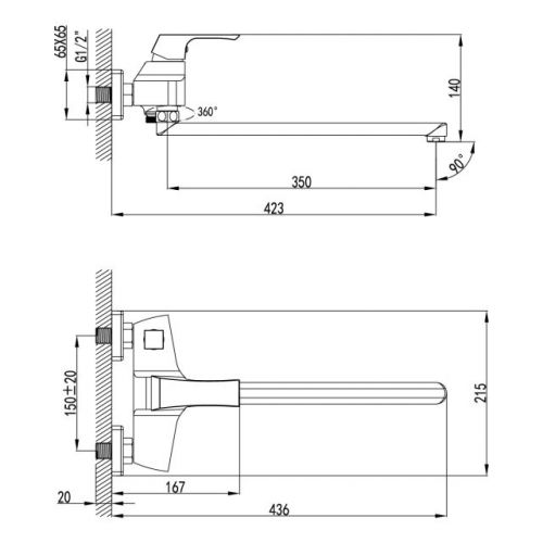 Смеситель Lemark Unit LM4517C для ванны (цвет хром)