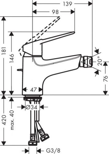 Смеситель для биде Hansgrohe Novus Loop 70 71233000 (цвет хром)