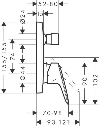Смеситель для ванны Hansgrohe Logis 71405000 (цвет хром)