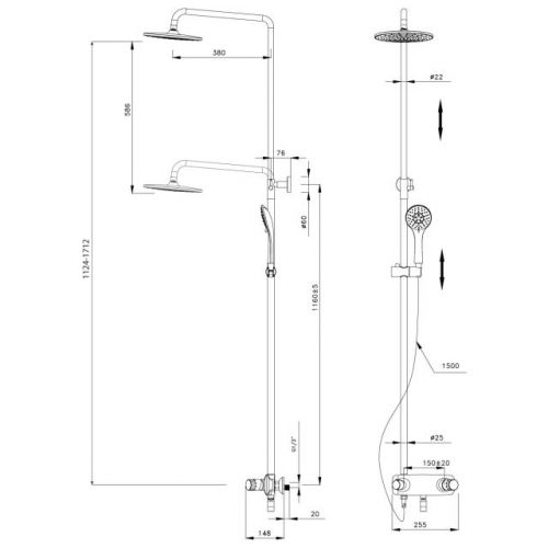 Душевая система Lemark Wing LM5362C
