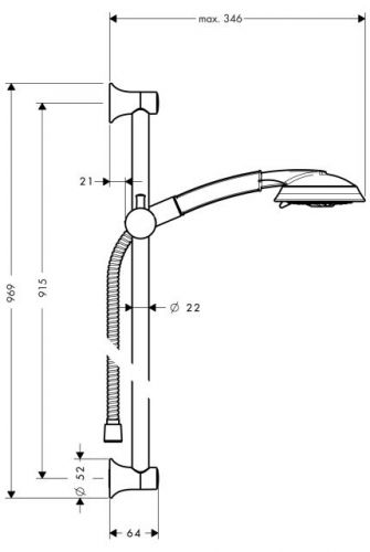 Душевой набор Hansgrohe Raindance Classic 27841090 хром/золото