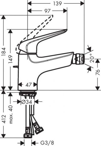 Смеситель для биде Hansgrohe Novus 70 71142000 (цвет хром)