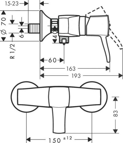 Смеситель для душа Hansgrohe Metropol Classic 31360000 (цвет хром)