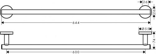 Полотенцедержатель Hansgrohe Logis Universal 60см 41716000