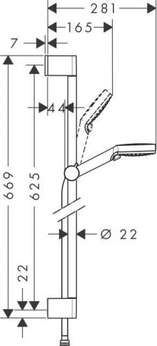 Душевой набор Hansgrohe Crometta Vario 65 см 26532400