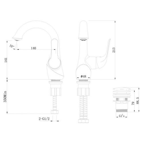 Смеситель Lemark Swan LM5406BG для раковины (цвет черный/золото)