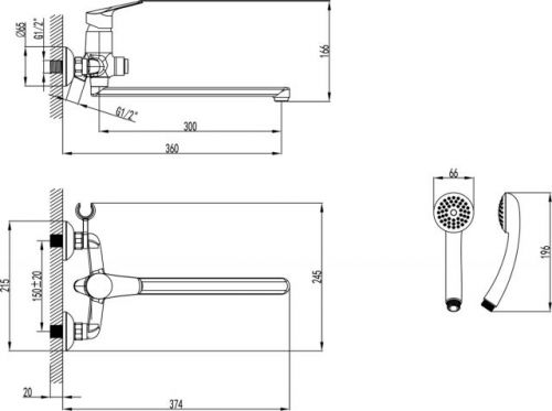 Смеситель Lemark Partner LM6557C универсальный (цвет хром)