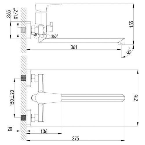 Смеситель Lemark Plus Factor LM1651C универсальный (цвет хром)