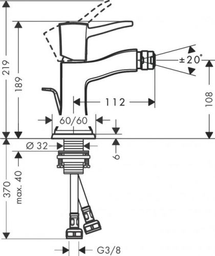 Смеситель для биде Hansgrohe Metropol Classic 31320000 (цвет хром)