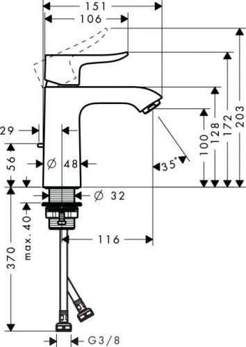 Смеситель для раковины Hansgrohe Metris 110 31080000 (цвет хром)