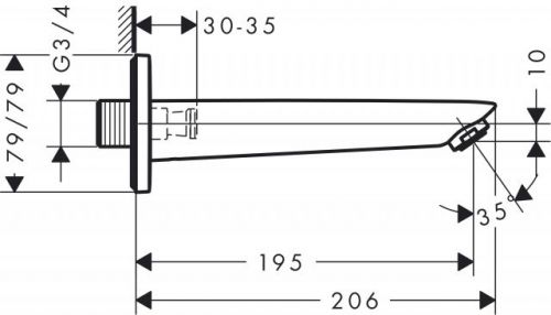Излив на ванну Hansgrohe Logis 71410000 (цвет хром)
