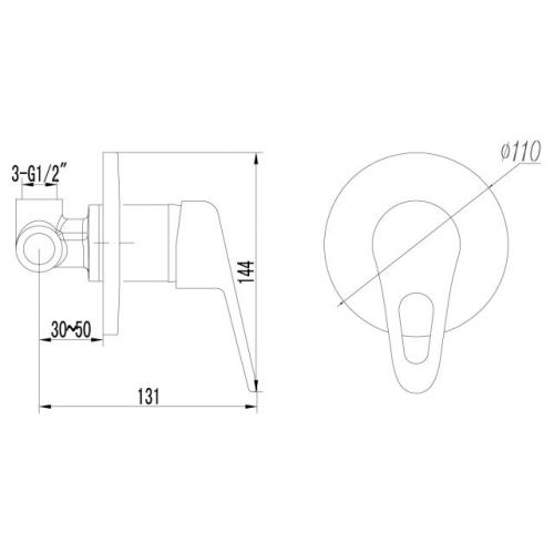 Смеситель Lemark Luna LM4123C для душа, встраиваемый (цвет хром)