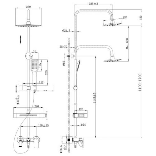 Душевая система Lemark Tropic LM7002С