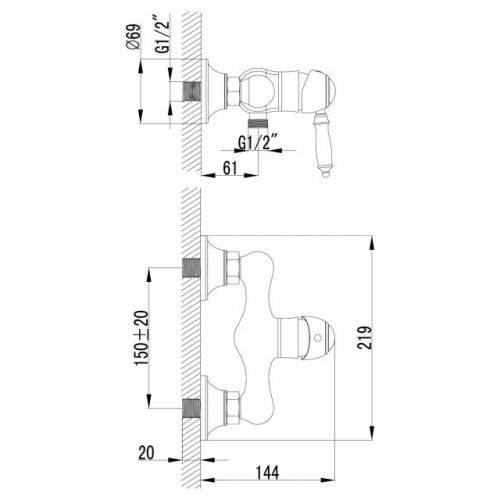 Смеситель Lemark Villa LM4803B для душа (цвет бронза)