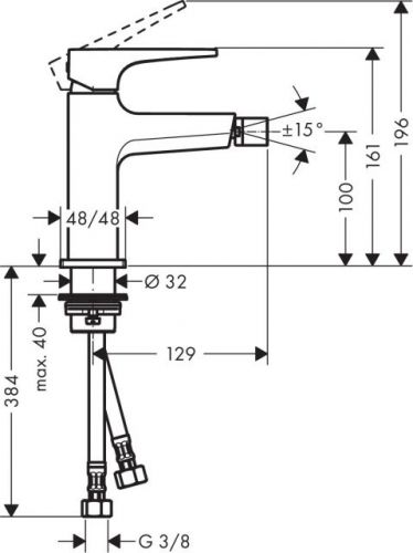 Смеситель для биде Hansgrohe Metropol 74520000 (цвет хром)