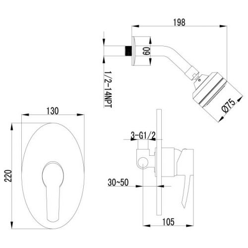 Душевая система Lemark Atlantiss LM3220C
