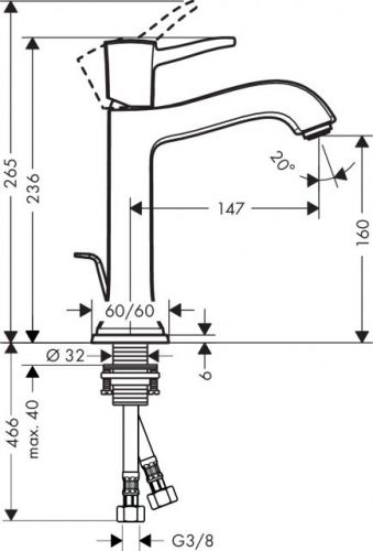 Смеситель для раковины Hansgrohe Metropol Classic 31302000 (цвет хром)