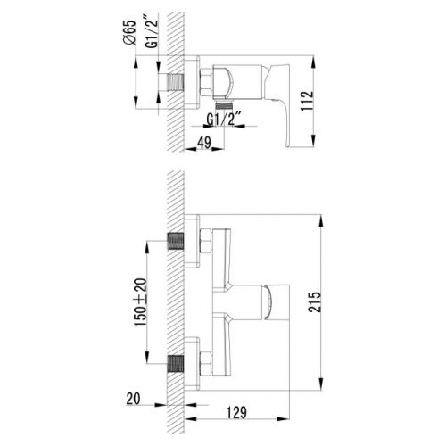Смеситель Lemark Plus Factor LM1603C для душа (цвет хром)